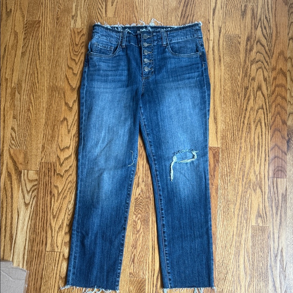 KUT from the KLOTH Reese high-rise ankle straight leg jeans